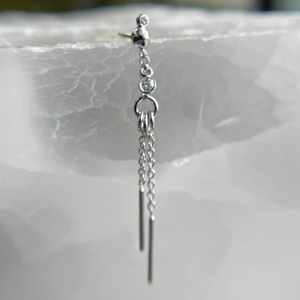 Pupil Hall Instant Connection white gold diamonds press fit piercing jewelry